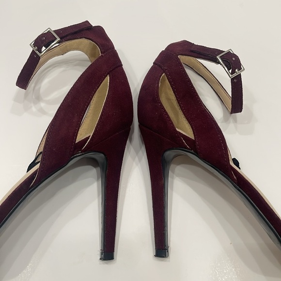 Marc Fisher Burgundy Nimble2 Ankle Strap Pointed Toe Heels - Picture 9 of 11